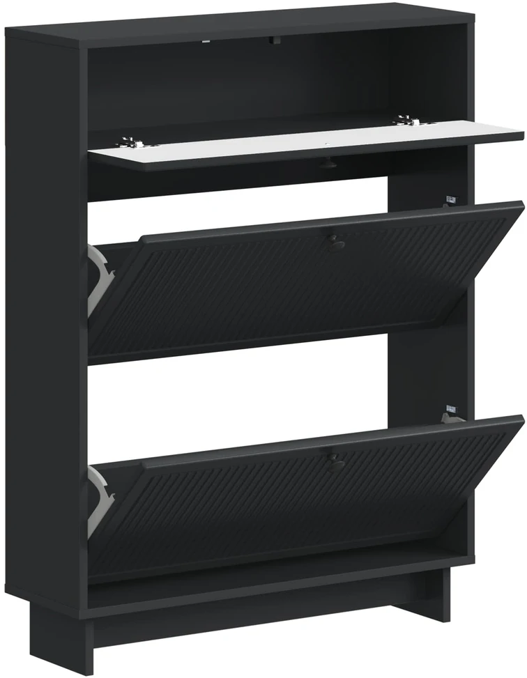 Batu skrynia EDE 78 x 24 x 103 cm Apdirbta mediena Juoda