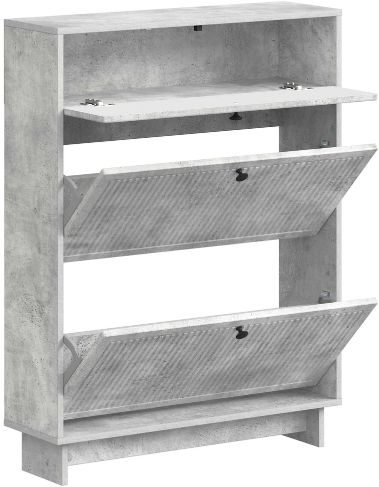 Batu skrynia EDE 78 x 24 x 103 cm Apdirbta mediena Betono pilka