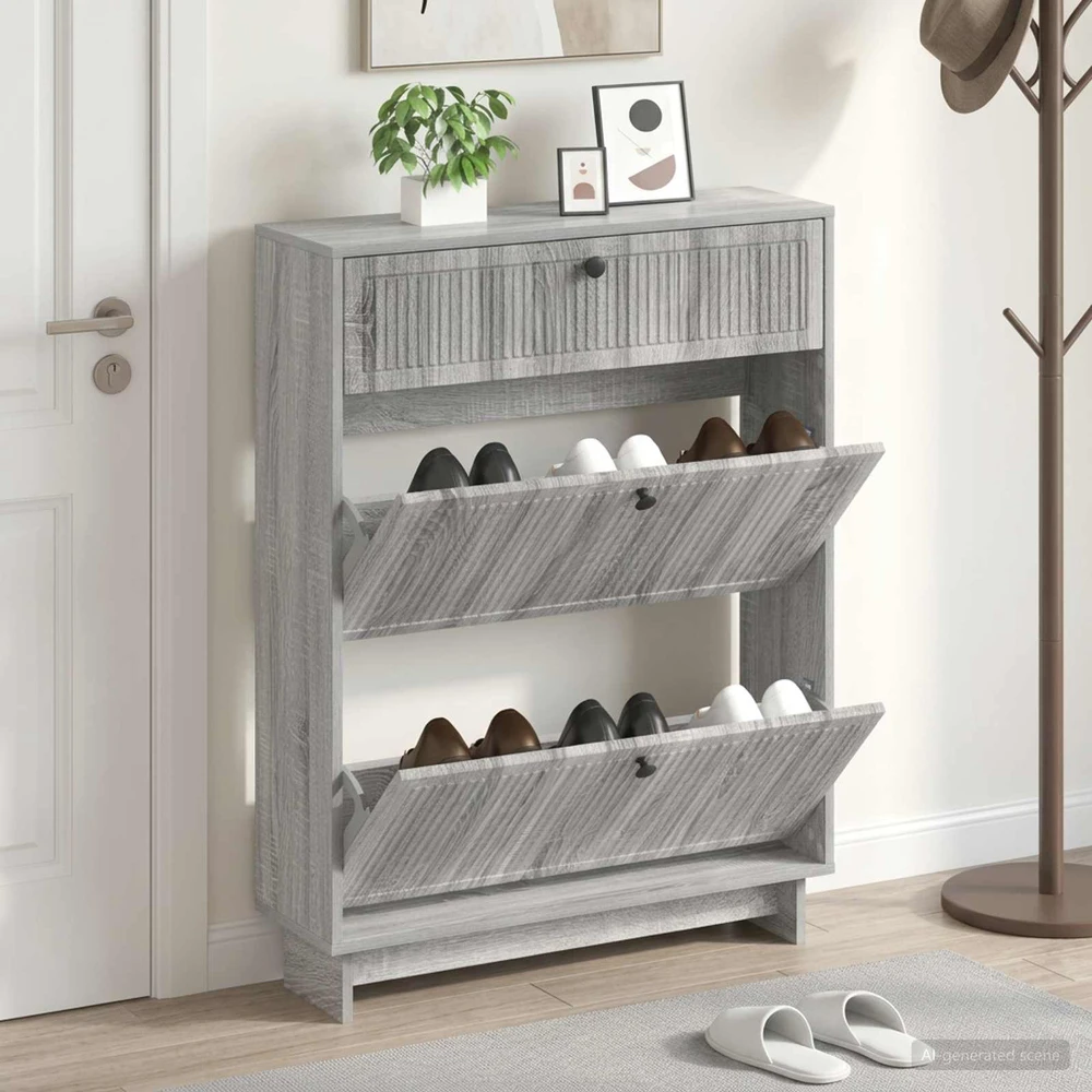 Batu skrynia EDE 78 x 24 x 103 cm Apdirbta mediena Pilka Sonoma