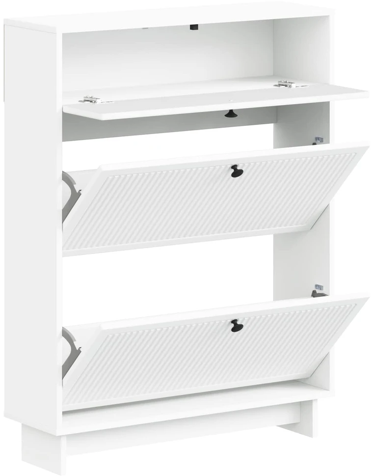 Batu skrynia EDE 78 x 24 x 103 cm Apdirbta mediena Balta