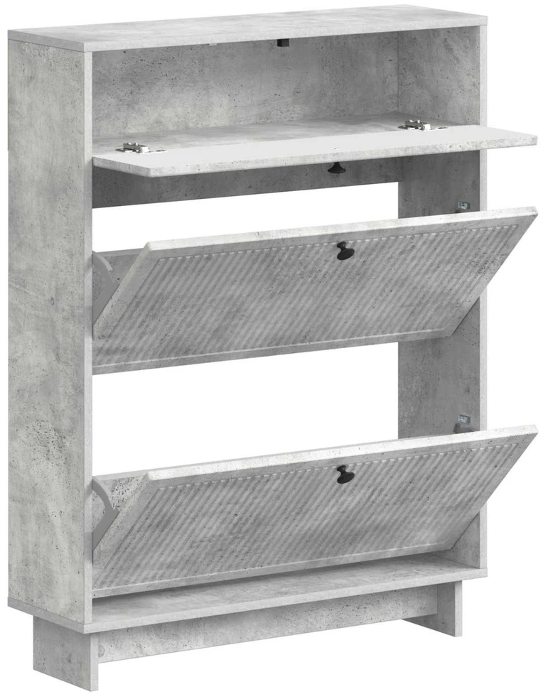 Batu skrynia EDE 78 x 24 x 103 cm Apdirbta mediena Betono pilka