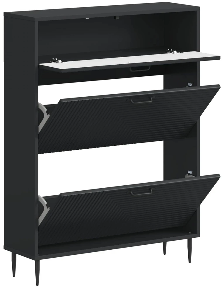 Batu skrynia HAARLEM 78 x 24 x 103 cm Apdirbta mediena Juoda