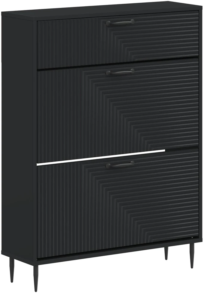 Batu skrynia HAARLEM 78 x 24 x 103 cm Apdirbta mediena Juoda