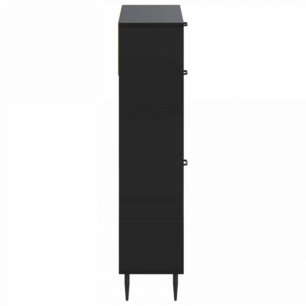 Batu skrynia HAARLEM 78 x 24 x 103 cm Apdirbta mediena Juoda