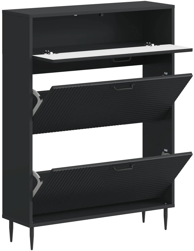 Batu skrynia HAARLEM 78 x 24 x 103 cm Apdirbta mediena Juoda