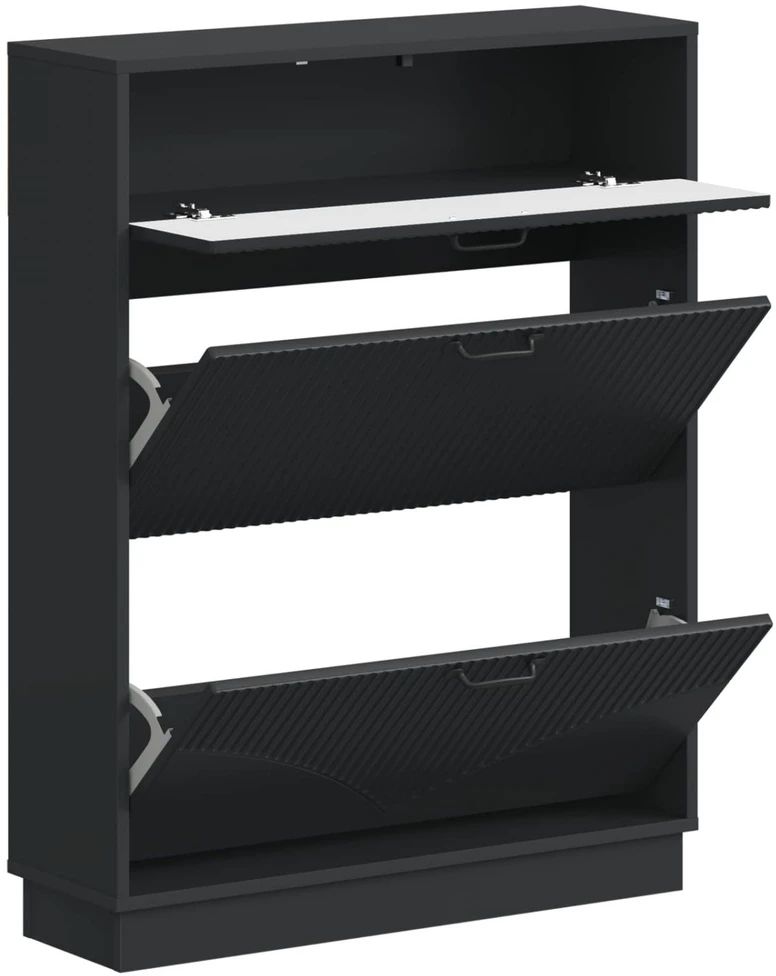 Batu skrynia HOORN 78 x 24 x 100 cm Apdirbta mediena Juoda
