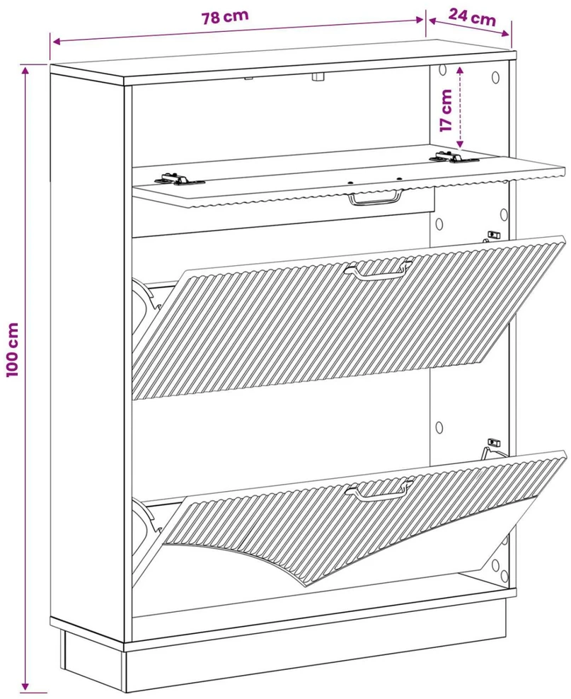 Batu skrynia HOORN 78 x 24 x 100 cm Apdirbta mediena