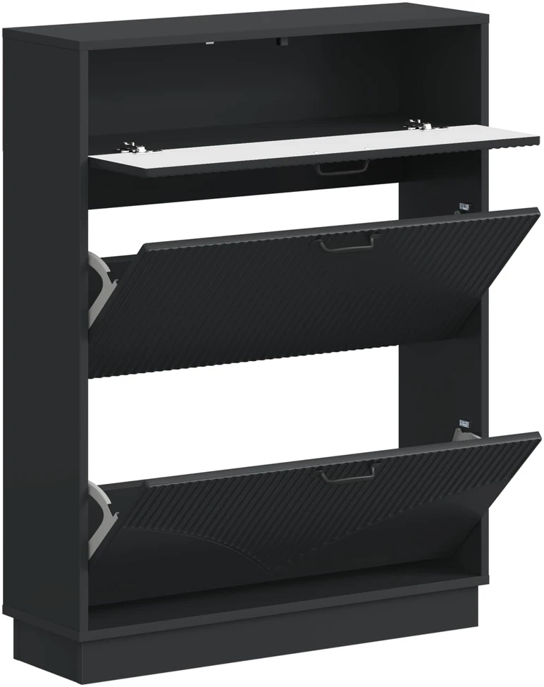 Batu skrynia HOORN 78 x 24 x 100 cm Apdirbta mediena Juoda