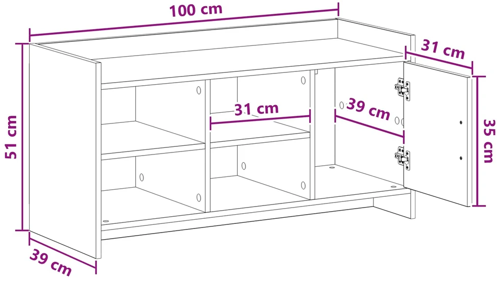 Batu skrynia Juodojo ąžuolo 100 x 39,5 x 51 cm Apdirbta mediena