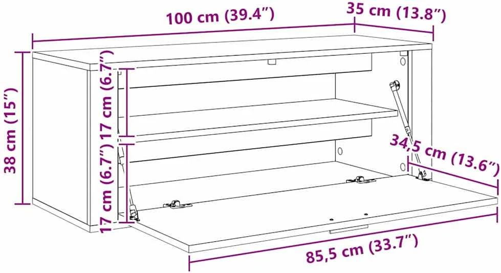 Batu skrynia 100 x 35 x 38 cm Apdirbta mediena