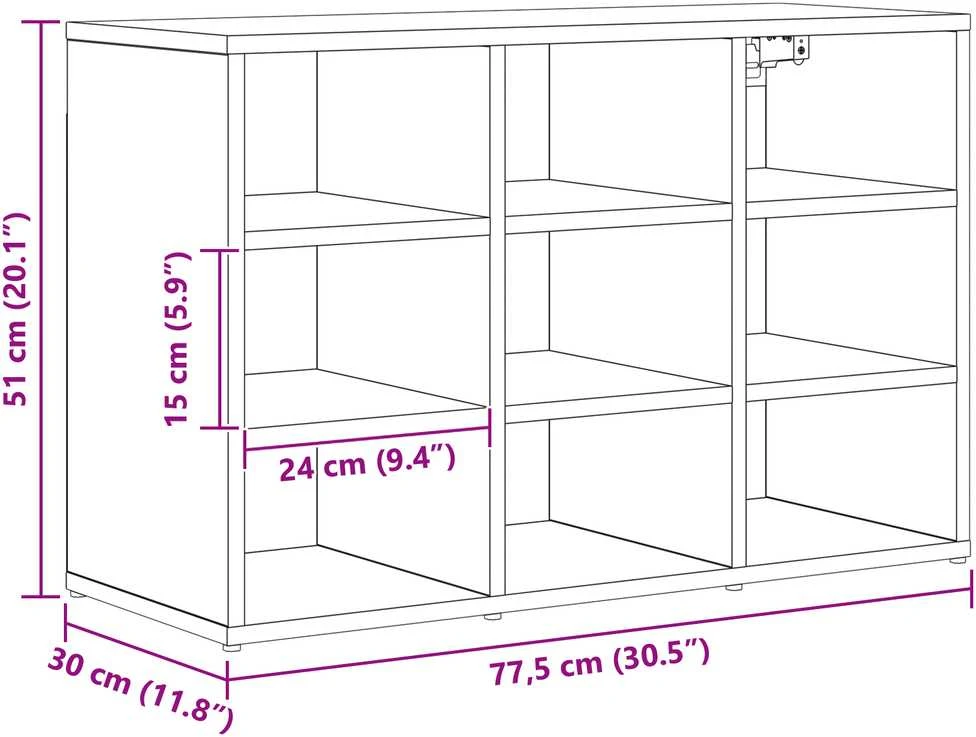 Batu skrynia 77,5 x 30 x 51 cm Apdirbta mediena