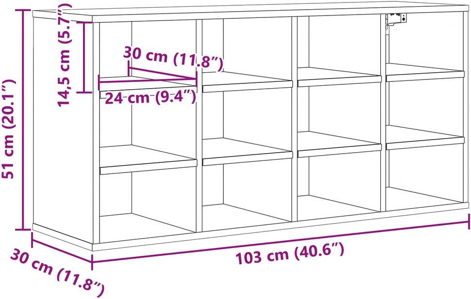 Batu skrynia 103 x 30 x 51 cm Apdirbta mediena