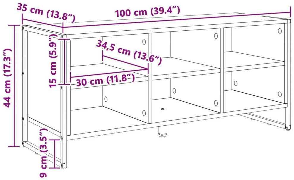 Batu skrynia 100 x 35 x 44 cm Apdirbta mediena Sonoma