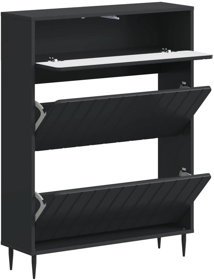 Batu skrynia ZWOLLE 78 x 24 x 103 cm Apdirbta mediena Juoda