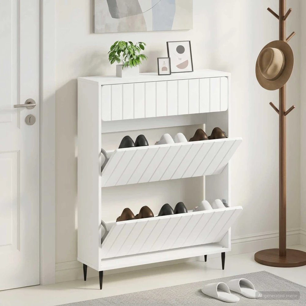 Batu skrynia ZWOLLE 78 x 24 x 103 cm Apdirbta mediena Balta