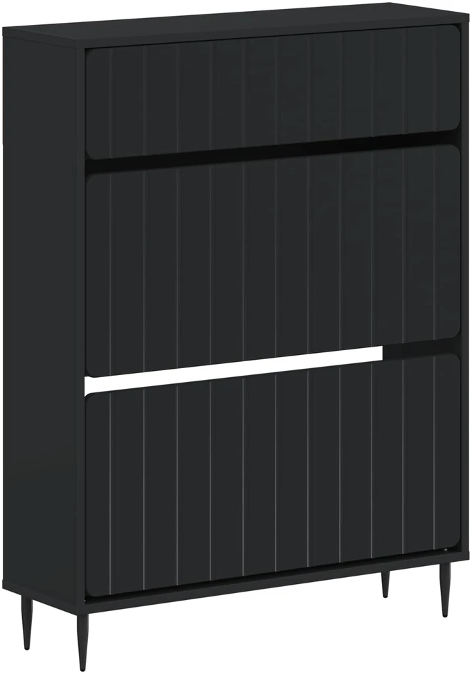 Batu skrynia ZWOLLE 78 x 24 x 103 cm Apdirbta mediena Juoda