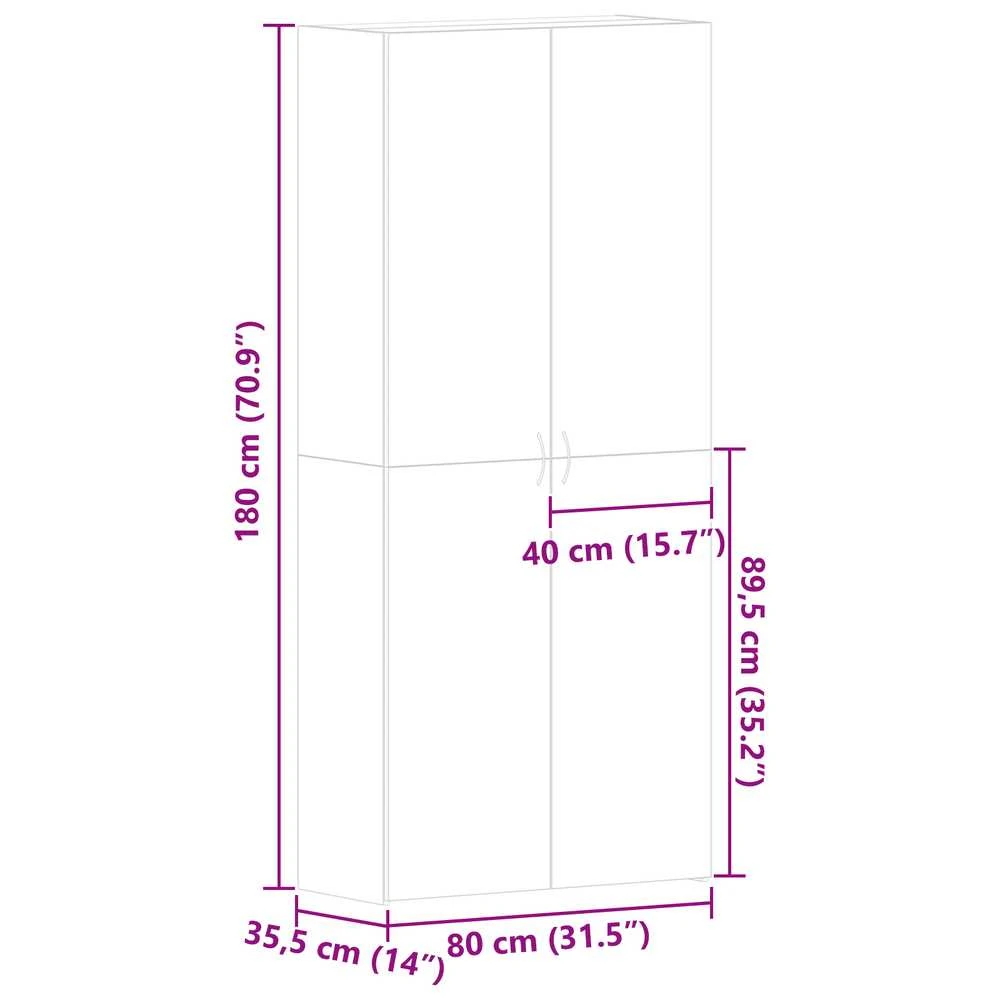 Batu skrynia 80 x 35.5 x 180 cm Apdirbta mediena Pilka
