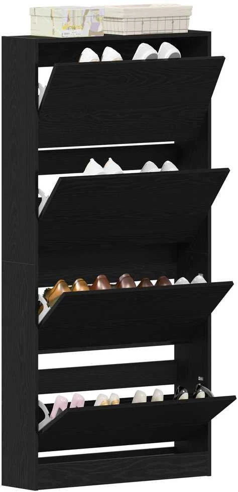 Batu skrynia 80 x 21 x 163,5 cm Apdirbta mediena Juodas ąžuolas