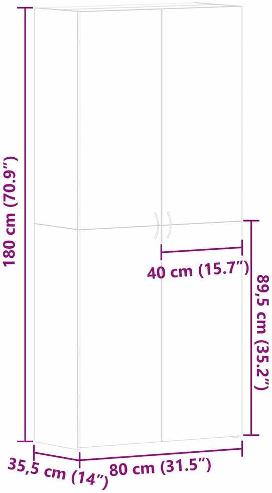 Batu skrynia 80 x 35.5 x 180 cm Apdirbta mediena Pilka