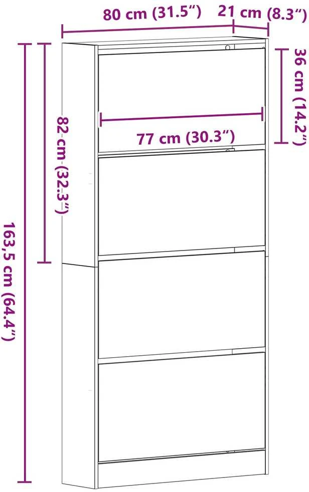 Batu skrynia 80 x 21 x 163,5 cm Apdirbta mediena Senas medis