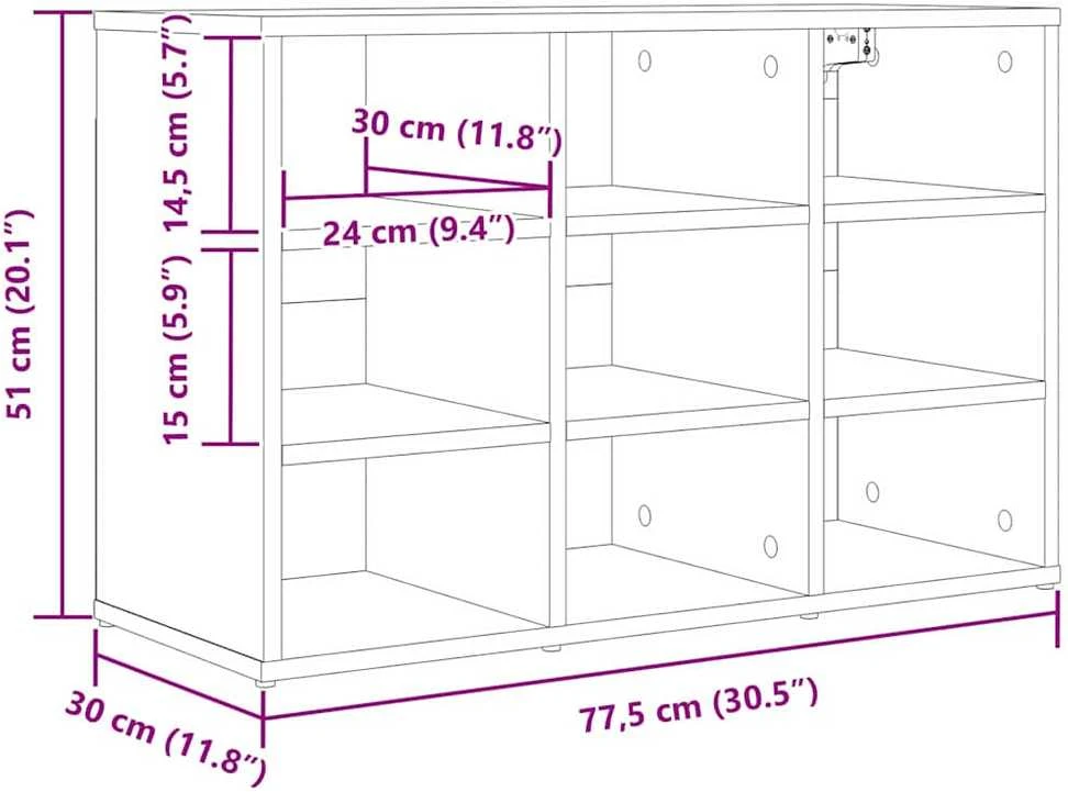 Batu skrynia 77,5 x 30 x 51 cm Apdirbta mediena Betono pilka