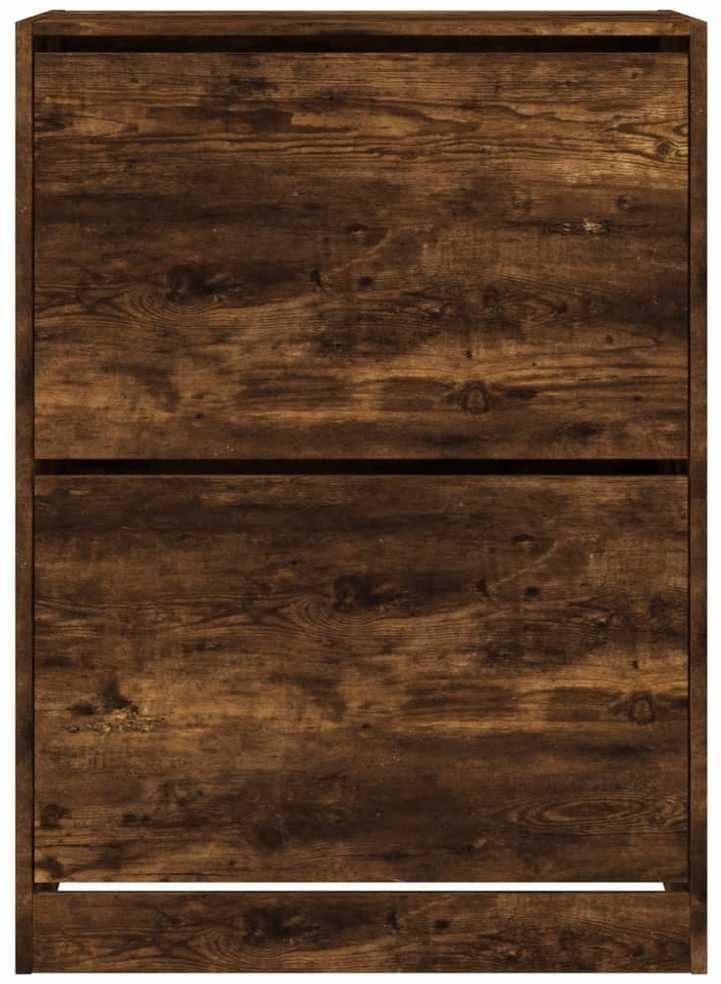 Batų spintelė su 2 atverčiamais stalčiais, dūminė, 80x42x108cm