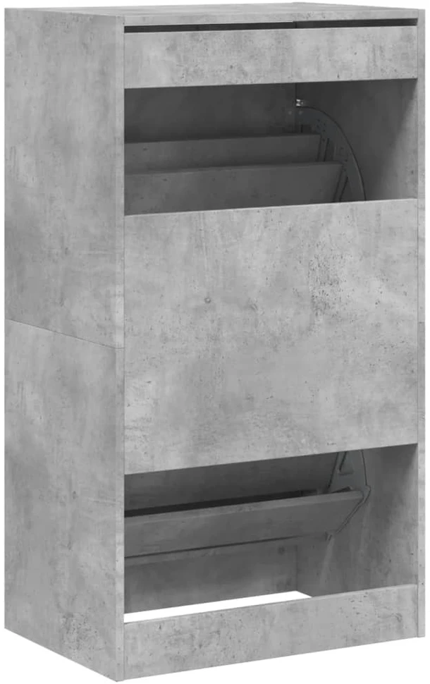 Batų spintelė su 2 atverčiamais stalčiais, betono, 60x42x108cm