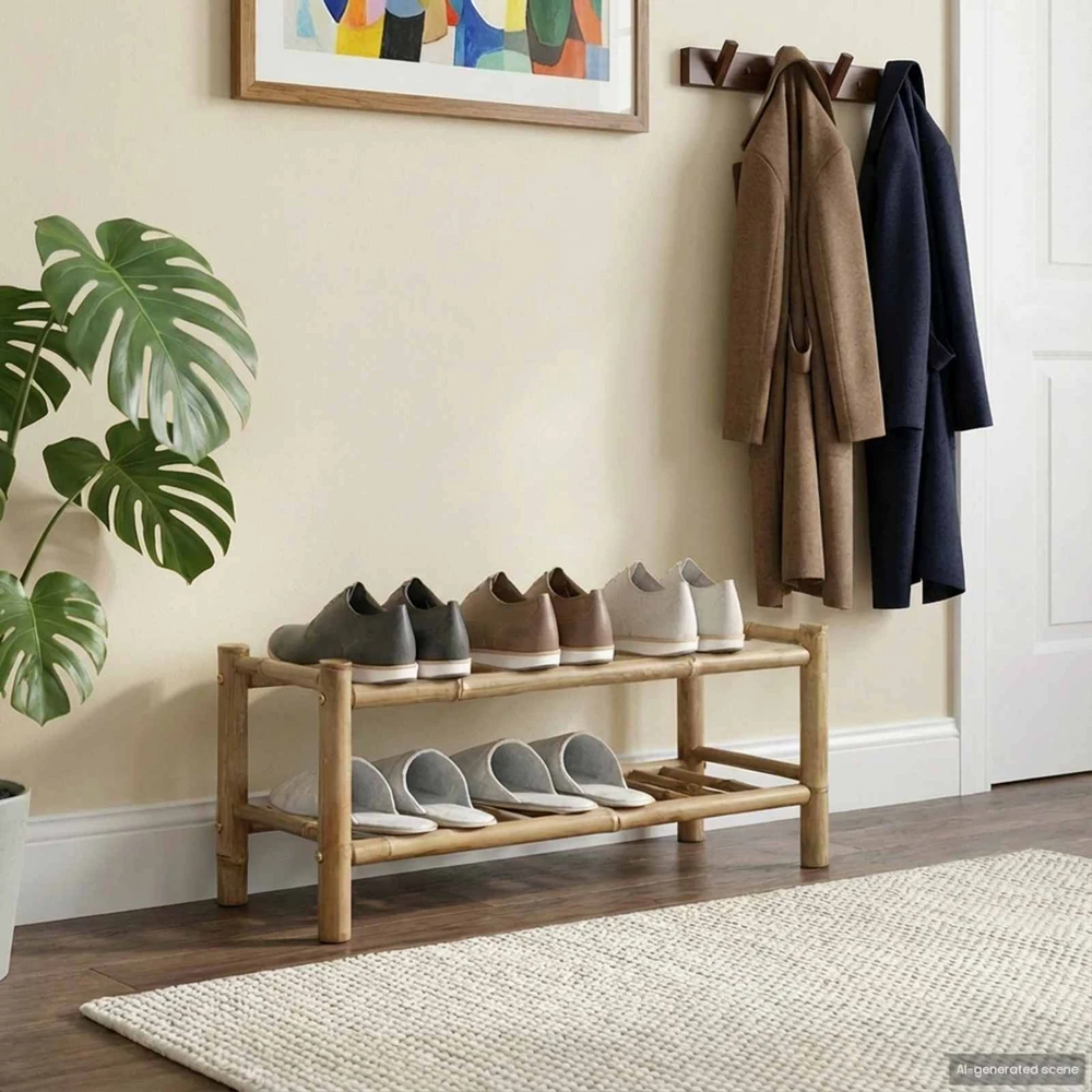 Batų stovas 68 x 28 x 30 cm Bambukas Natūrali