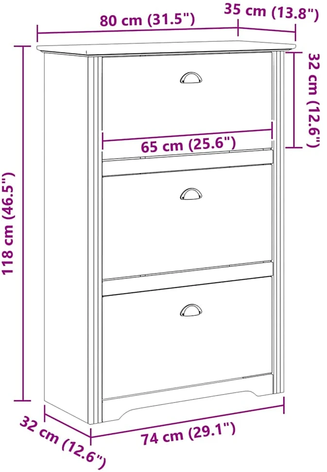Batų stovas BODO 80 x 35 x 118 cm Apdirbta mediena Medus ruda