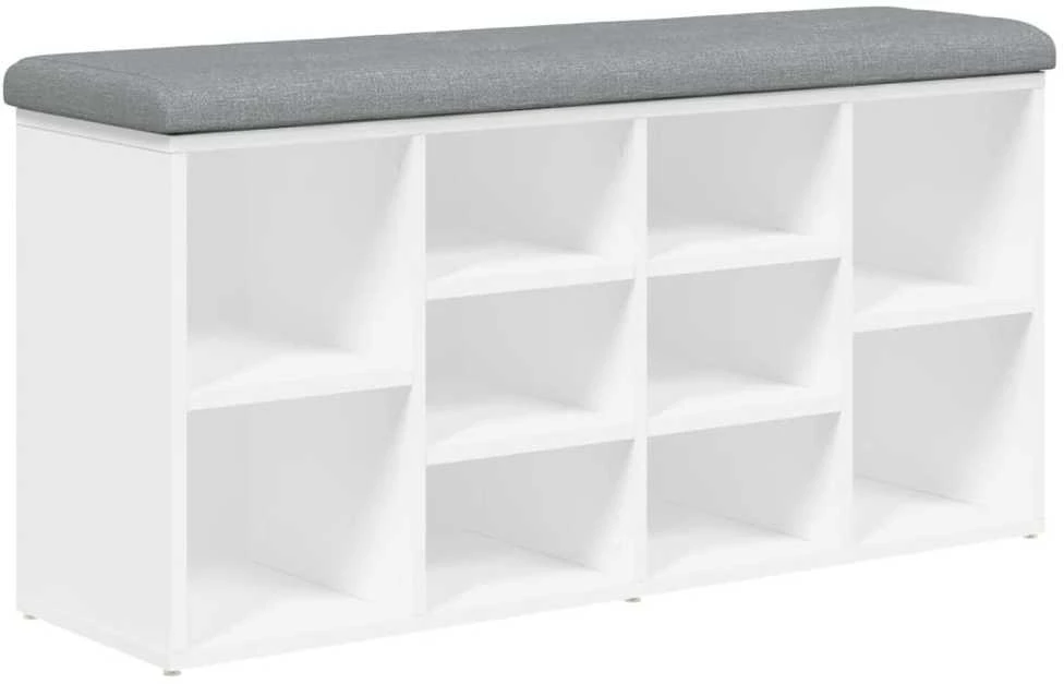 Batų suoliukas, baltos spalvos, 102x32x50cm, apdirbta mediena
