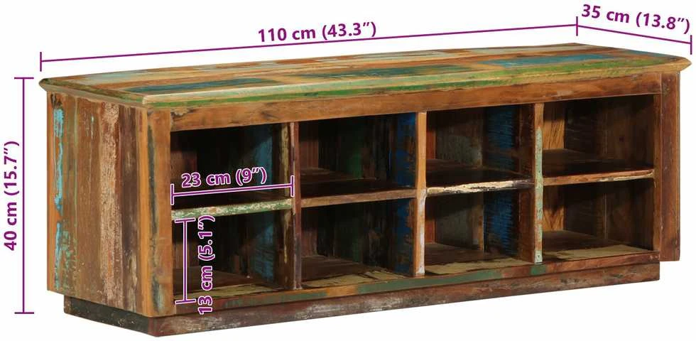 Batu skrynia 110 x 35 x 40 cm Kietas atkurtas medis Ruda