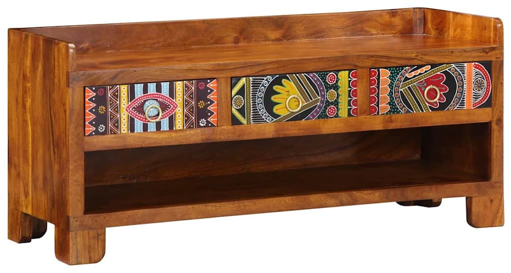 Batų suolelis Medus ruda 100 x 35 x 45 cm Alyvuogių masyvas