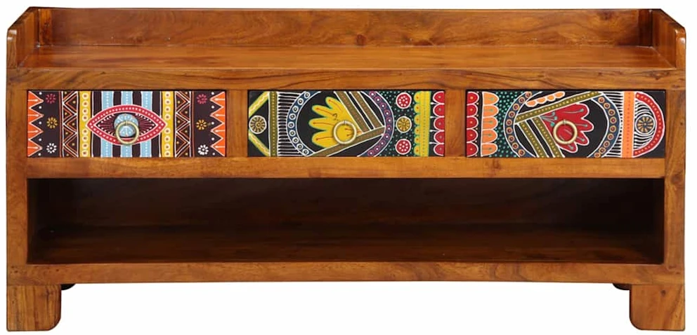 Batų suolelis Medus ruda 100 x 35 x 45 cm Alyvuogių masyvas