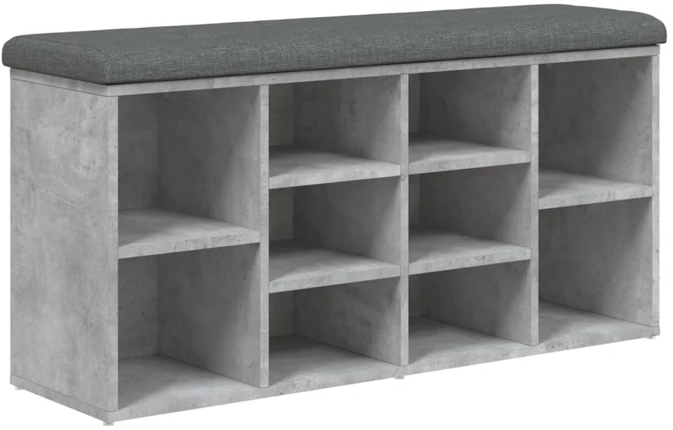 Batų suoliukas, betono pilkas, 102x32x50cm, apdirbta mediena