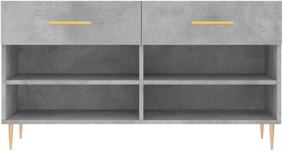 Batų suoliukas, betono pilkas, 102x35x55cm, apdirbta mediena