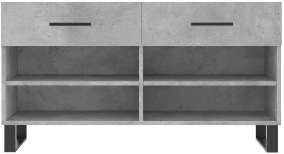 Batų suoliukas, betono pilkas, 102x35x55cm, apdirbta mediena