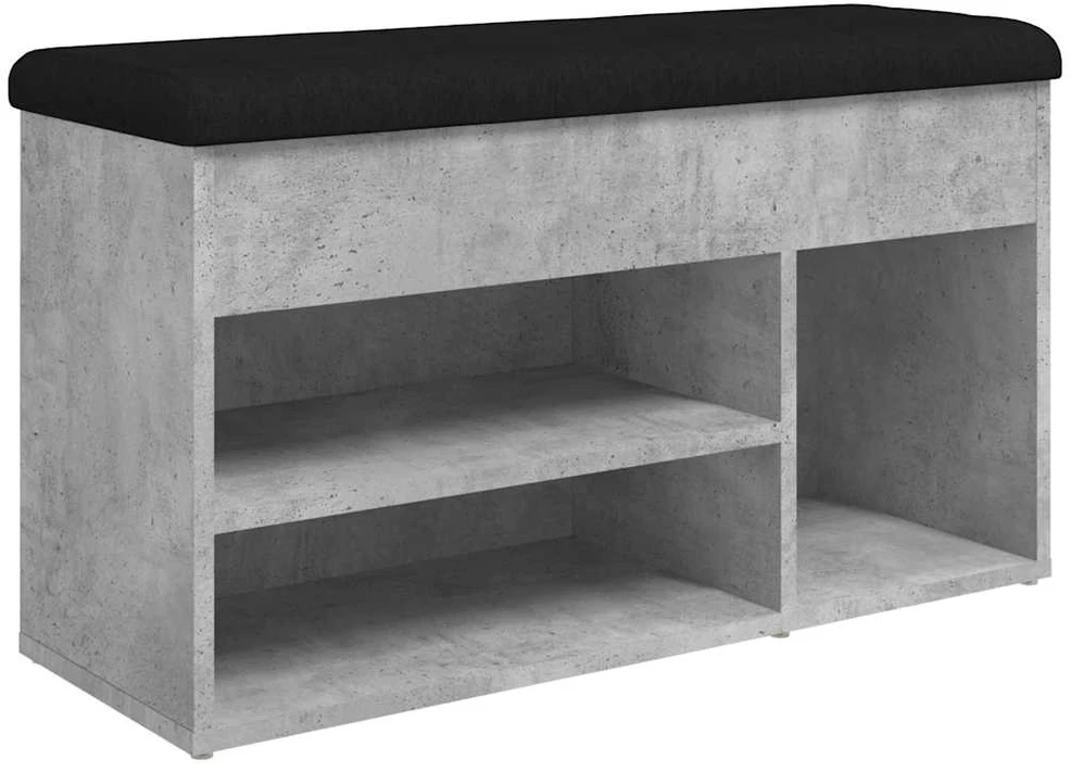 Batų suoliukas, betono pilkas, 82x32x45,5cm, apdirbta mediena