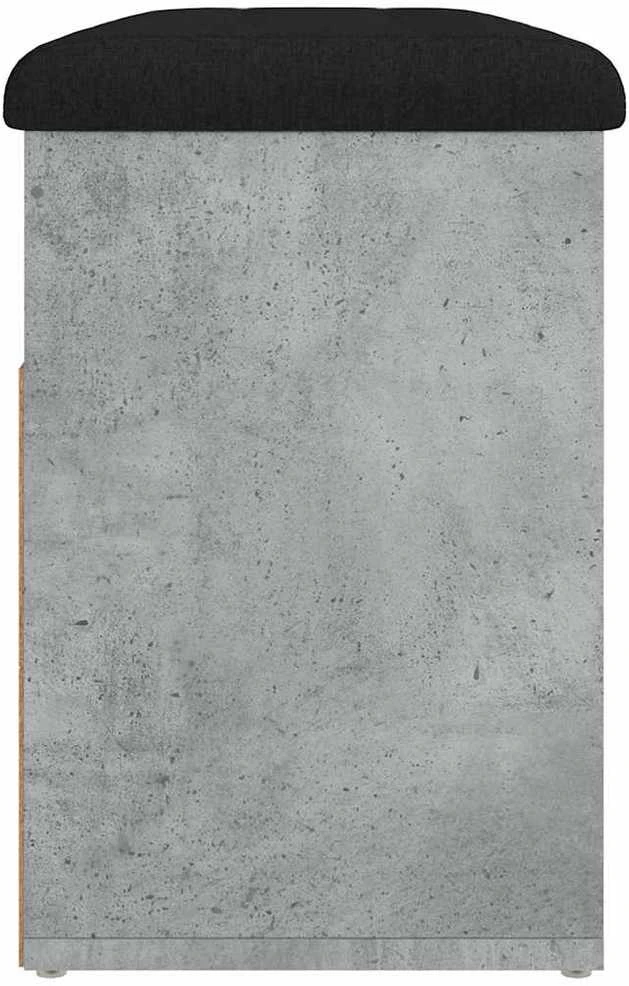 Batų suoliukas, betono pilkas, 82x32x45,5cm, apdirbta mediena