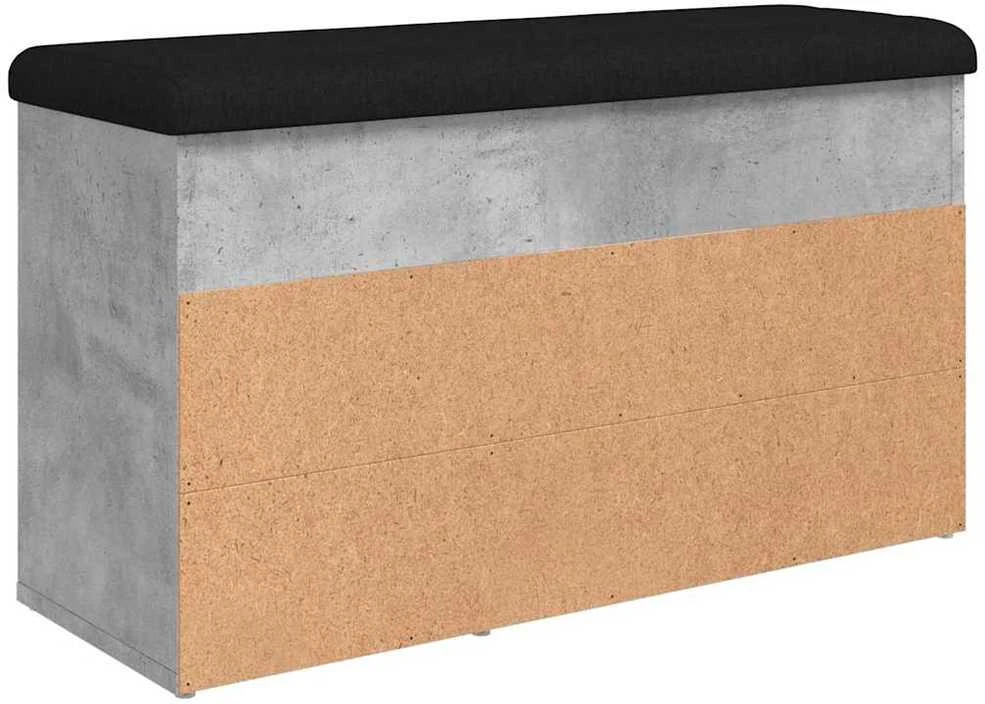 Batų suoliukas, betono pilkas, 82x32x45,5cm, apdirbta mediena
