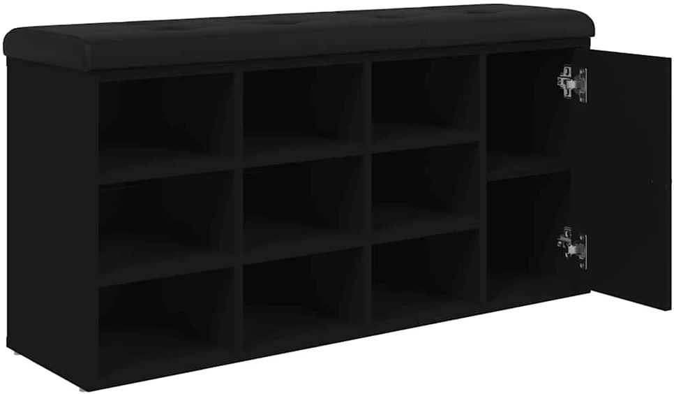 Batų suoliukas, juodos spalvos, 102x32x50cm, apdirbta mediena