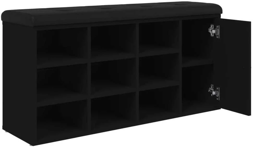 Batų suoliukas, juodos spalvos, 102x32x50cm, apdirbta mediena
