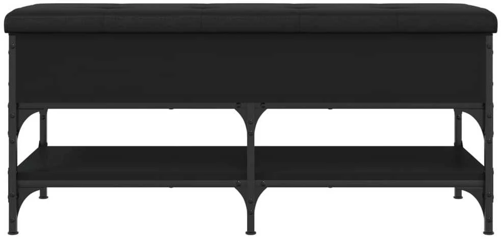 Batų suoliukas, juodos spalvos, 102x42x45cm, apdirbta mediena