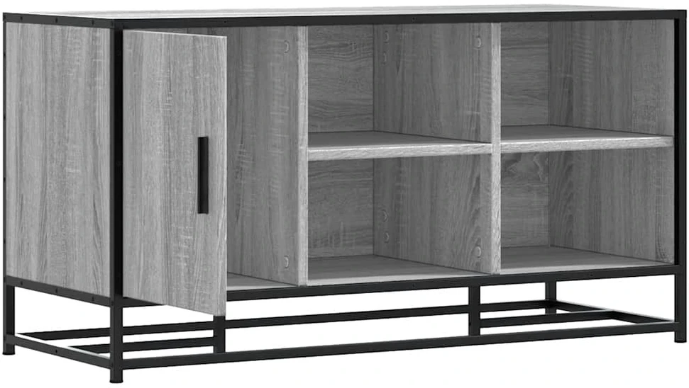 Batų suoliukas, pilka, 100x40x53,5 cm, mediena/metalas