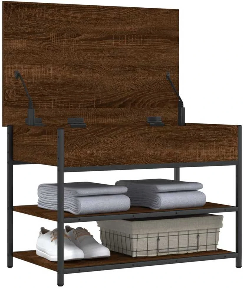 Batų suoliukas, rudas ąžuolo, 70x42,5x50cm, apdirbta mediena
