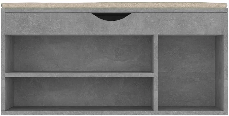 Batų suoliukas su pagalvėle, betono, 104x30x49cm, mediena
