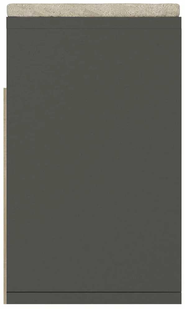 Batų suoliukas su pagalvėle, pilkas, 104x30x49cm, mediena