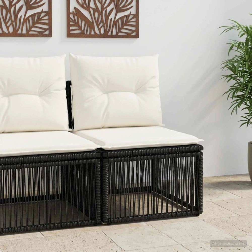 Be porankio sofa Juoda poliratanas
