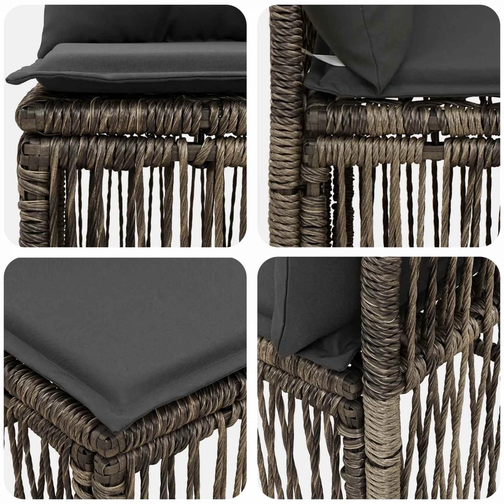 Be porankio sofa Pilka poliratanas
