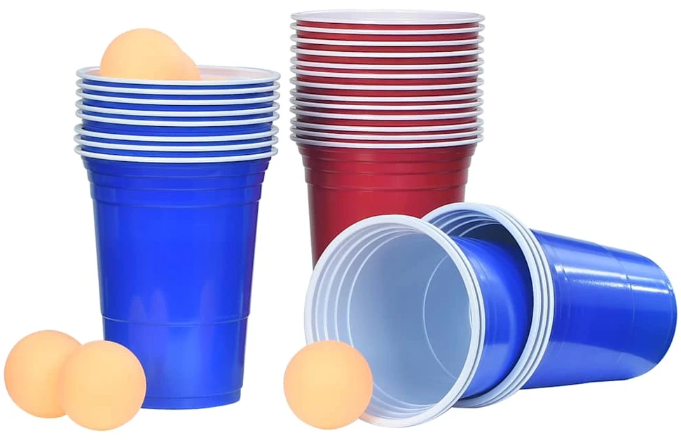 Beer Pong stalo žaidimo rinkinys, 0,5l, plastikas
