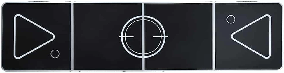 Beer Pong žaidimo stalas, juodas, 240 cm, sulankstomas